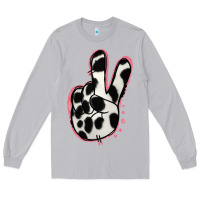 Moon Dust Black White Dalmatian Peace Sign Long Sleeve Tee - Jasminsmagicworld