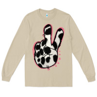 Mushroom Black White Dalmatian Peace Sign Long Sleeve Tee - Jasminsmagicworld