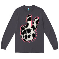 Smoke Black White Dalmatian Peace Sign Long Sleeve Tee - Jasminsmagicworld
