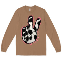 Toasted Coconut Black White Dalmatian Peace Sign Long Sleeve Tee - Jasminsmagicworld
