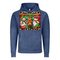 Vintage Denim christmas snowman polar bear reindeer Vintage Hoodie - CowGirlArtShop