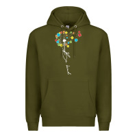 Army Green Dandelion Autism Puzzle Be Kind Premium Hoodie - CowhideDigitalArt
