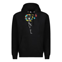 Black Dandelion Autism Puzzle Be Kind Premium Hoodie - CowhideDigitalArt