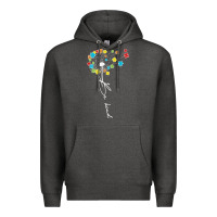 Charcoal Heather Dandelion Autism Puzzle Be Kind Premium Hoodie - CowhideDigitalArt