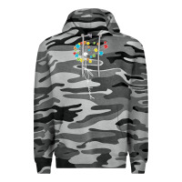Slate Camo Dandelion Autism Puzzle Be Kind Premium Hoodie - CowhideDigitalArt