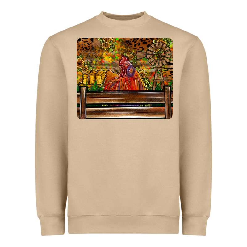 Farm Life Rooster Heavyweight Sweatshirt by CowhideDigitalArt | Teevron