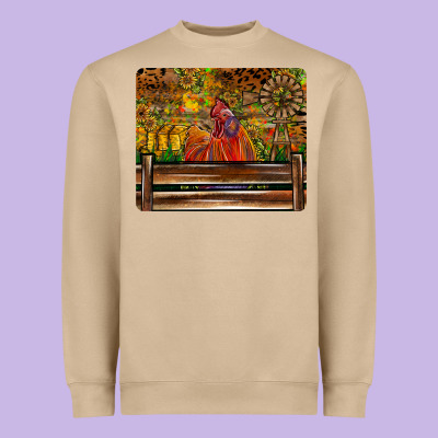 Farm Life Rooster Heavyweight Sweatshirt Designed By Cowhidedigitalart