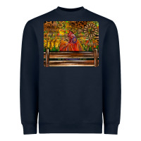 Navy Farm Life Rooster Heavyweight Sweatshirt - CowhideDigitalArt
