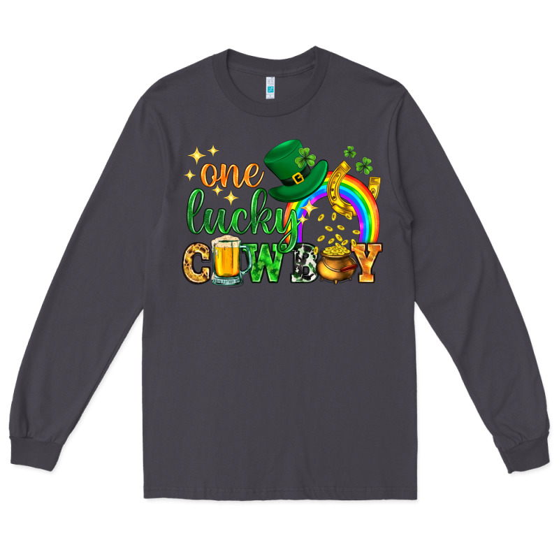 One Lucky Cowboy St. Patricks Day Long Sleeve Tee by HowdyJamesFarm | Teevron