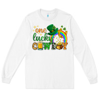 White One lucky cowboy St. Patricks day Long Sleeve Tee - HowdyJamesFarm