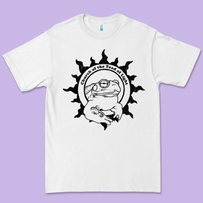 Authentic Church Of The Toad Of Light Psychedlic Frog Licking (distres Premium Tee Designed By Designpulse