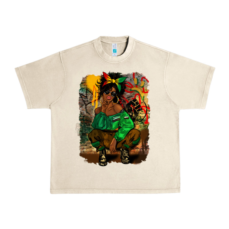 Juneteenth Black Woman Fashion Girl Urban Heavy Tee by CowGirlArtShop | Teevron