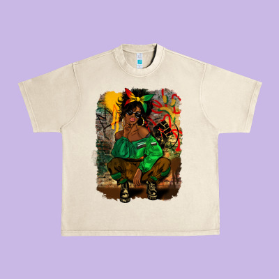 Juneteenth Black Woman Fashion Girl Urban Heavy Tee Designed By Cowgirlartshop