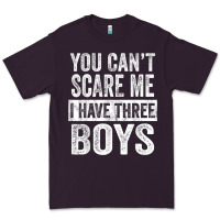 Plum You Can't Scare Me I Have Three Boys Funny Sons Mom Dad Gift Premium Tee - DesignPulse
