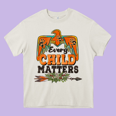 Every Child Matters Thunderbird Heavy Core Tee Designed By Barkaloodesign