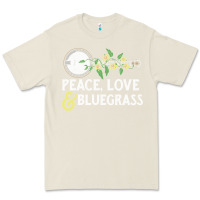 Bone peace , love & bluegrass   banjo nature vines illu Premium Tee - DesignPulse