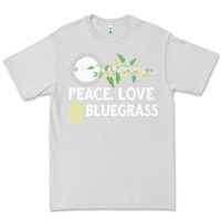 Dove Grey peace , love & bluegrass   banjo nature vines illu Premium Tee - DesignPulse