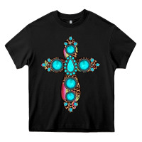Black gemstone cross Heavy Core Tee - JahusDesignShop