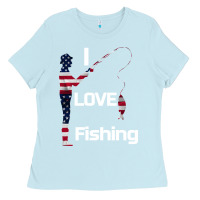 Baby Blue I love fishing Ladies Tee - Bettercallsaul