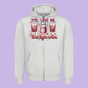You Give Me Teachcardia Zipper Hoodie Designed By Racoondesign