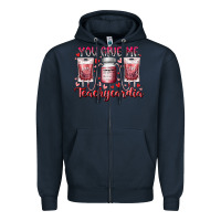 Navy you give me teachcardia Zipper Hoodie - RacoonDesign
