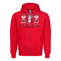 Red you give me teachcardia Zipper Hoodie - RacoonDesign