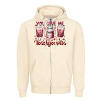 Sandshell you give me teachcardia Zipper Hoodie - RacoonDesign