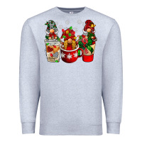 Heather Grey Christmas coffee gnome Premium Sweatshirt - BarkalooDesign