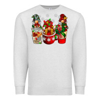 Oatmeal Heather Christmas coffee gnome Premium Sweatshirt - BarkalooDesign