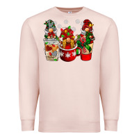 Pale Pink Christmas coffee gnome Premium Sweatshirt - BarkalooDesign