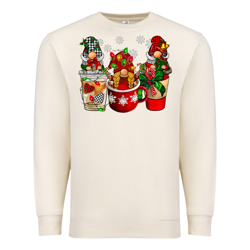 Christmas Coffee Gnome Premium Sweatshirt by BarkalooDesign | Teevron