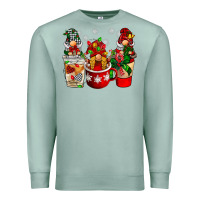 Seafoam Christmas coffee gnome Premium Sweatshirt - BarkalooDesign