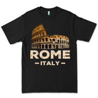 Black Cool Vintage Roma Italia Colosseum Souvenirs, Rome Italy Pullover Hood Premium Tee - DesignPulse
