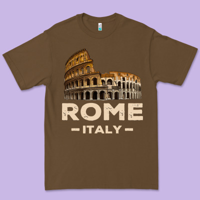 Cool Vintage Roma Italia Colosseum Souvenirs, Rome Italy Pullover Hood Premium Tee Designed By Designpulse