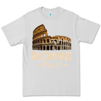 Dove Grey Cool Vintage Roma Italia Colosseum Souvenirs, Rome Italy Pullover Hood Premium Tee - DesignPulse