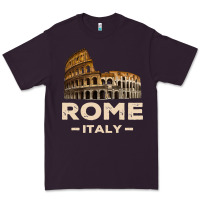 Plum Cool Vintage Roma Italia Colosseum Souvenirs, Rome Italy Pullover Hood Premium Tee - DesignPulse
