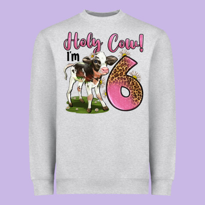 Holy Cow I'm 6 Years Old Heavyweight Sweatshirt Designed By Lillyallendesigns