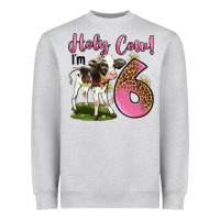 Heather Grey holy cow i'm 6 years old Heavyweight Sweatshirt - LillyAllenDesigns