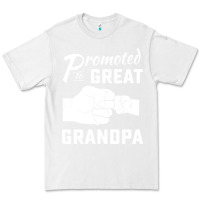 White Promoted to Great Grandpa Premium Tee - PixelWave