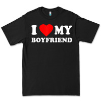 Black I Love My Boyfriend T-Shirt Premium Tee - PixelWave