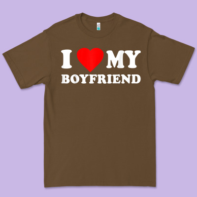 I Love My Boyfriend T-shirt Premium Tee Designed By Pixelwave