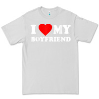Dove Grey I Love My Boyfriend T-Shirt Premium Tee - PixelWave
