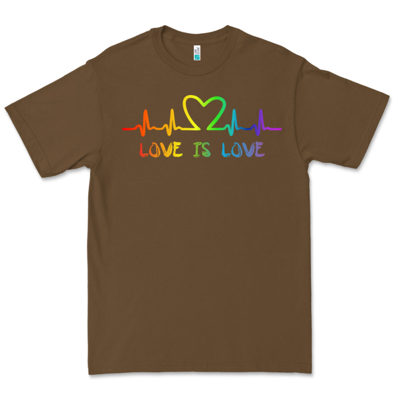 Lgbt Love Rainbow Heartbeat Premium Tee by PixelWave | Teevron