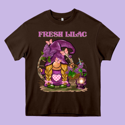 Fresh Lilac Gnome Heavy Core Tee Designed By Barkaloodesign
