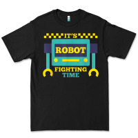 Black it's robot fighting time funny robotics engineer battle bots Premium Tee - PixelWave