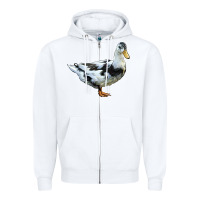 White Ancona Duck Zipper Hoodie - LillyAllenDesigns