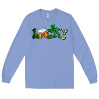 Colony Blue Lucky with beer St. Patricks day Long Sleeve Tee - HowdyJamesFarm