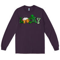 Plum Lucky with beer St. Patricks day Long Sleeve Tee - HowdyJamesFarm