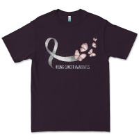 Plum pretty white ribbon support lung cancer awareness t shirt Premium Tee - Craftify