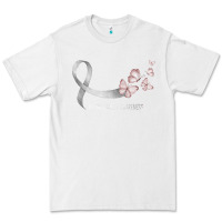 White pretty white ribbon support lung cancer awareness t shirt Premium Tee - Craftify